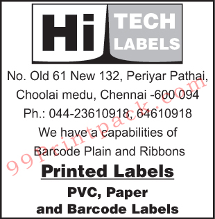 PVC Labels, Paper Labels, Barcode Labels, Printed Labels,Labels, Ribbons