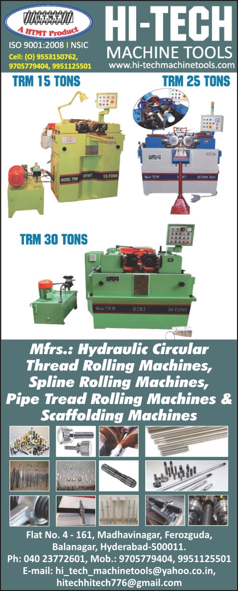 Hydraulic Circular Thread Rolling Machines, Spline Rolling Machines, Pipe Thread Rolling Machines, Scaffolding Machines, Thread Rolling Machines