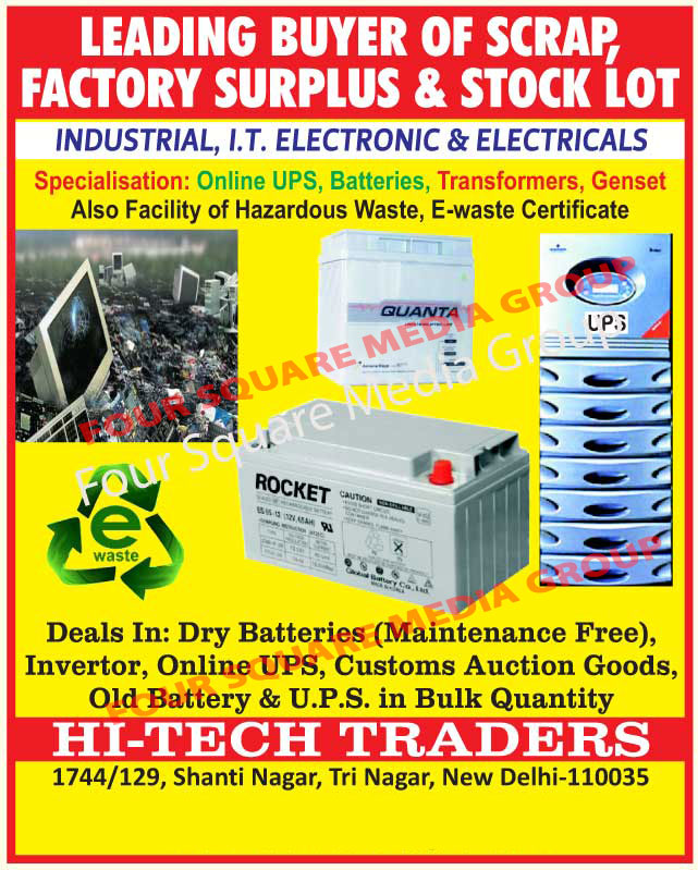 IT Scrap Buyer, Electrical Scrap Buyer, Electronic Scrap Buyer, Industrial Scrap Buyer, Industrial Factory Surplus Buyer, IT Factory Surplus Buyer, Electronic Factory Surplus Buyer, Electrical Factory Surplus Buyer, Industrial Stock Lot Buyer, IT Stock Lot Buyer, Electronic Stock Lot Buyer, Electrical Stock Lot Buyer, Maintenance Free Dry Batteries, Maintenance Free Dry Batteries, Inverters, Online UPS, Customs Auction Goods, Old Batteries, Old Batteries