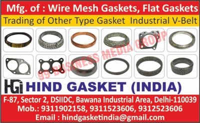 Wire Mesh Gaskets, Flat Gaskets, Gaskets, Industrial V- Belts