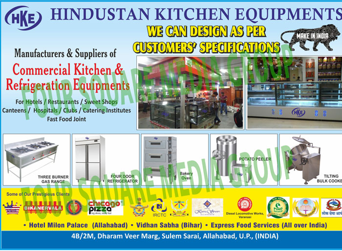 Kitchen Equipments, Commercial Kitchen Equipments, Refrigeration Equipments, Three Burner Gas Ranges, Display Counters, Four Door Refrigerators, Bakery Ovens, Potato Peeler, Tilting Bulk Cookers, Chapati Warmer, Roti Warmers, Commercial Dish Washers, Tilting Bulk Cookers, Hotel Equipments, Restaurant Equipments, Sweet Shop Equipments, Canteen Equipments, Hospital Equipments, Club Equipments, Catering Equipments, Institute Equipments, Fast Food Joint Equipments