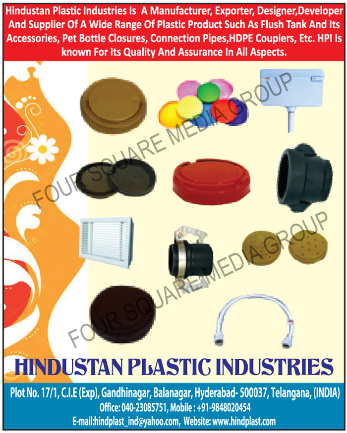 Plastic Products, Plastic Flush Tanks, Flush Tank Accessories, Pet Bottle Closures, Connection Pipes, HDPE Couplers