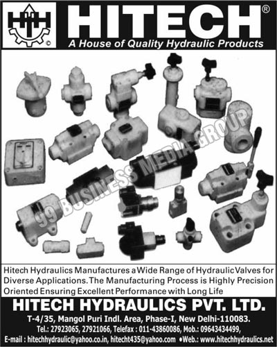 Hydraulic Valves, Valves, Control Valves, Pressure Relief Valves, Pumps, Pumping Equipments