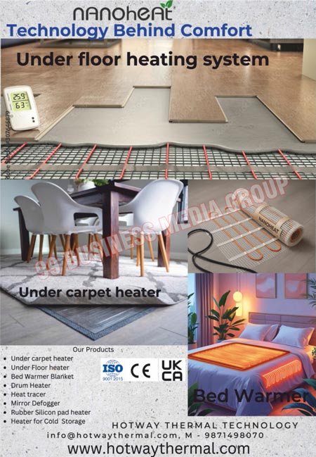 Wires, Cables, Aluminium Foil Heaters, Drain Heaters, Heat Tracers, PTFE Insulated Cables, PTFE Sleeves, Thermocouple Accessories, Drum Heaters, Electric Underfloor Heating Mats, Heated Door Mats, Teflon PTFE Insulated Wires, Teflon PTFE Insulated Cables, Floor Heaters, Heating Tapes, Door Heaters, Crank Case Heaters, Silicon Pad Heaters, Silicon Drain Heaters, Under Floor Heaters, Cold Storage Silicon Drain Heaters, Silicon Rubber Heaters, Constant Wattage Heat Trace Cables, Cold Storage Heating Solutions, Silicon Heating Belts, SS Drain Heaters, SS Crank Case Heaters, Compressor Heaters, Silicon Crank Case Heaters, Door Frame Heaters, Electric Heaters, Heating Mats, Under Carpet Heaters, Bed Warmer Blankets, Mirror Defoggers, Rubber Silicon Pad Heaters, Cold Storage Heaters