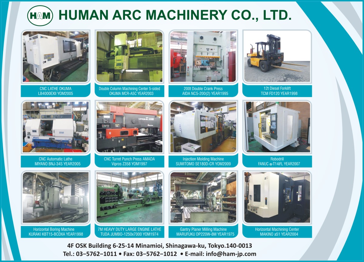 CNC Lathe Machine, Double Column Machining Center, Double Crank Press, Diesel Forklift, CNC Automatic Lathe Machine, CNC Turret Punch Press Machine, Injection Moulding Machine, Injection Molding Machine, Robodrill, Horizontal Boring Machine, Large Engine Lathe Machine, Gantry Planer Milling Machine, Horizontal Machining Center