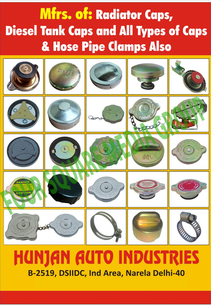 Radiator Caps, Diesel Tank Caps, Automotive Caps, Hose Pipe Clamps