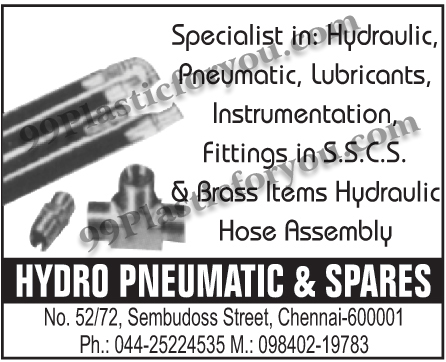 Hydraulic Pneumatic, Lubricants, Instrumentation, SSCS Fittings, Brass Items, Hydraulic Hose Assembly,Hydraulic, Pneumatic