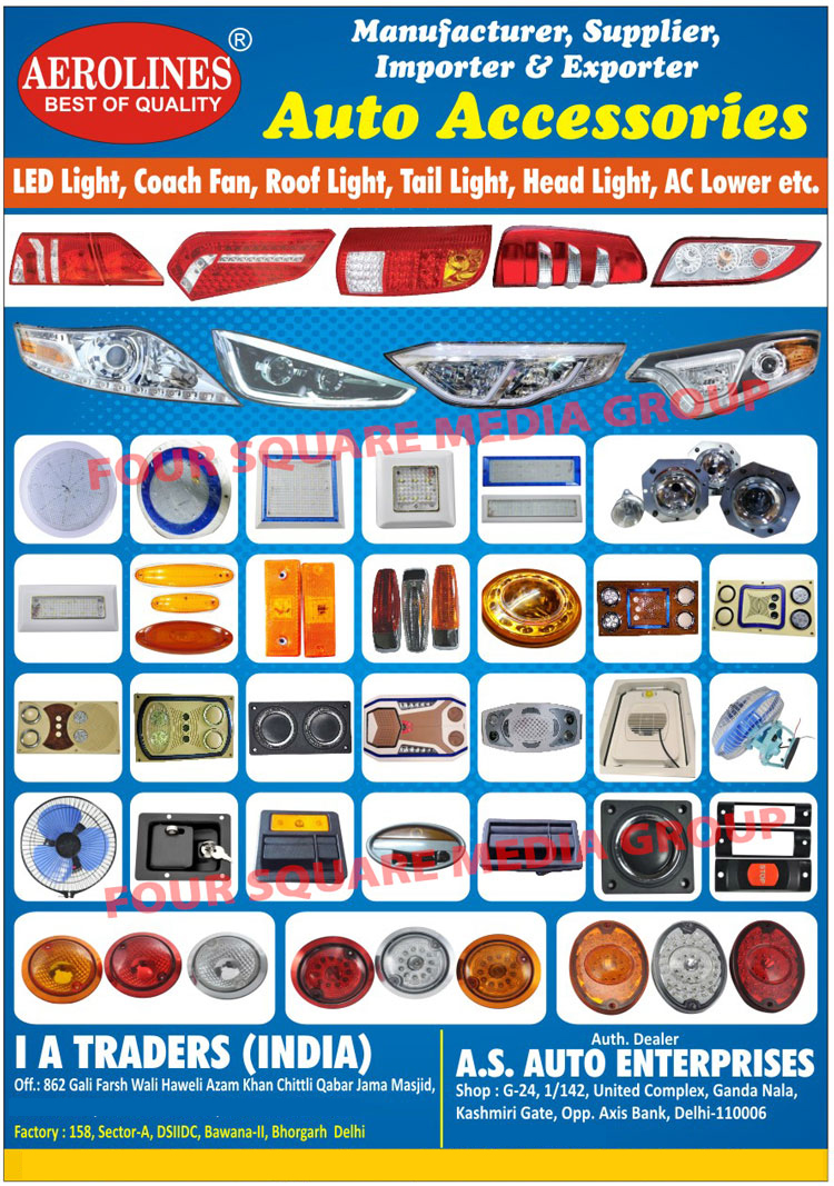 Automotive Accessories, Automotive Lights, Coach Fans, Roof Lights, Tail Lights, Head Lights, AC Lower