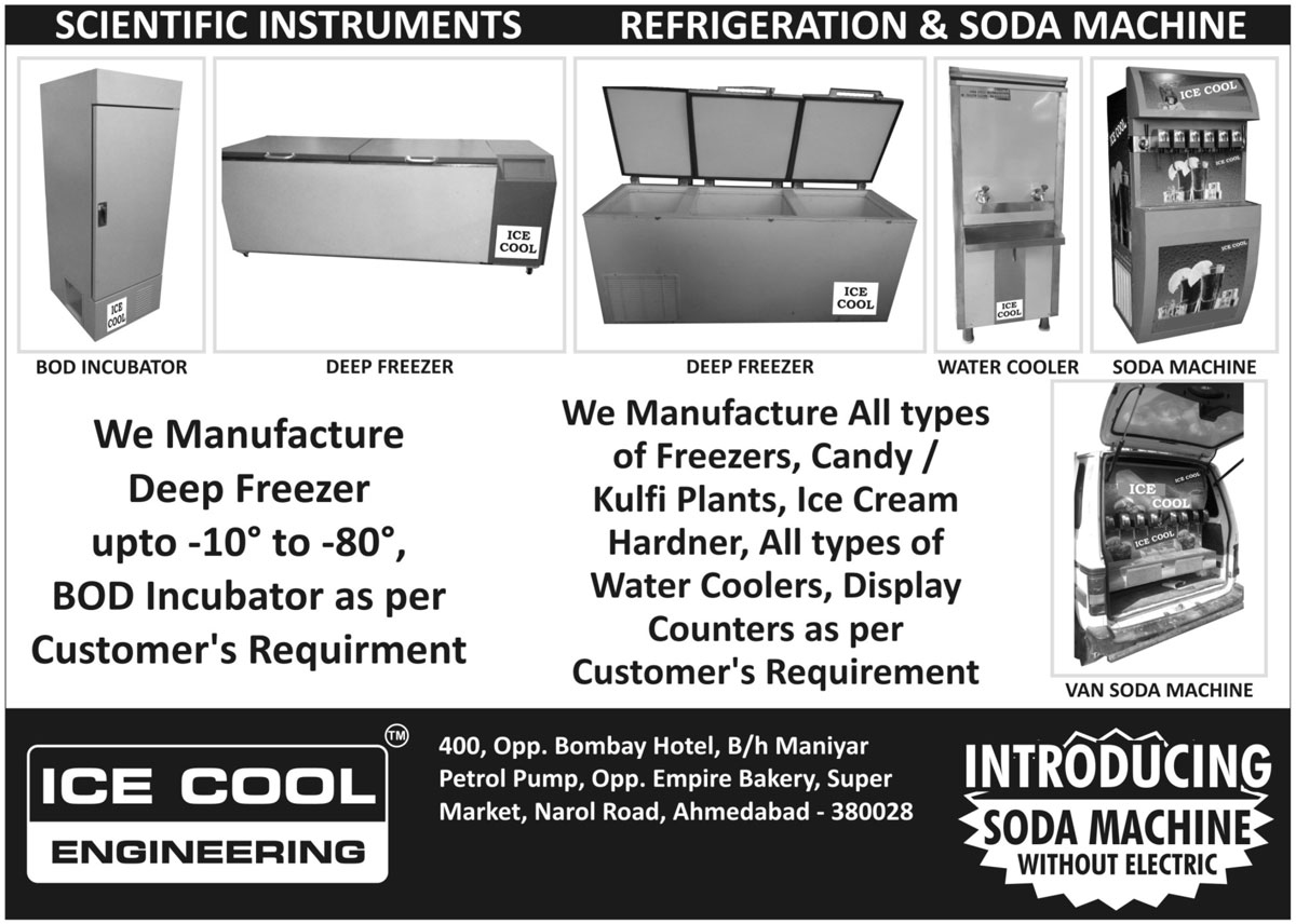 Scientific Instrument, Refrigeration Machine, Deep Freezer, BOD Incubator, Water Cooler, Soda Machine, Van Soda Machine, Candy Plant, Kulfi Plant, Ice Cream Hardner, Display Counter