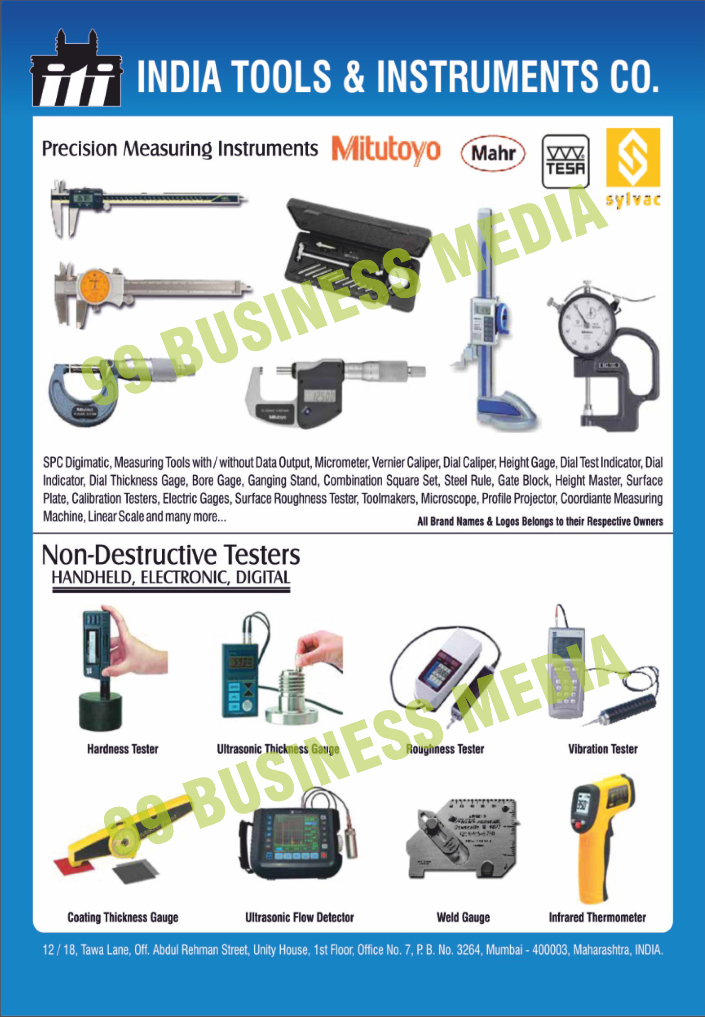 Precision Measuring Instruments, SPC Digimatic, Measuring Tools, Without Data Output, Micrometer, Vemier Caliper, Dial Caliper, Height Gage, Dial Test Indicator, Dial Indicator, Dial Thickness Gage, Bore Gage, Ganging Stand, Combination Square Set, Steel Rule, Gate Block, Height Master, Surface Plate, Calibration Tester, Electric Gages, Surface Roughness Tester, Toolmakers, Microscope, Profile Projector, coordinate Measuring Machines, Linear Scales, Handheld Non-Destructive Testers, Electronic Non-Destructive Testers, Digital Non-Destructive Testers