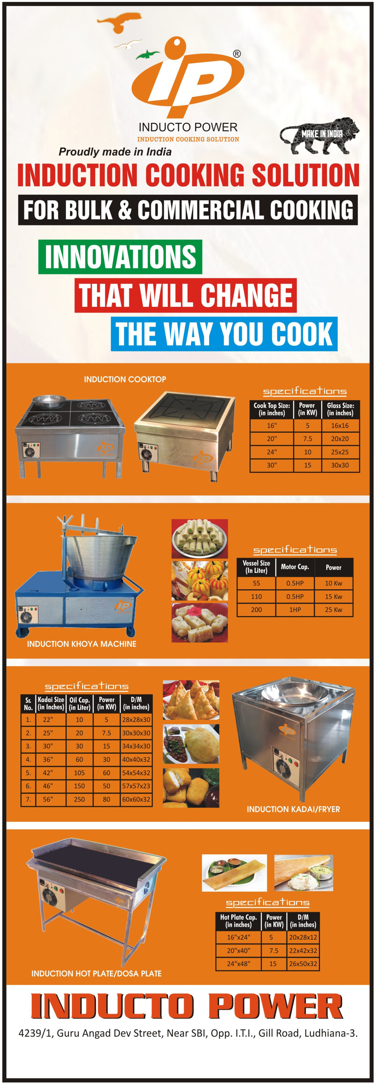 Bulk Induction Cooking Solutions, Commercial Induction Cooking Solutions, Commercial Induction Cooktops, Commercial Induction Khoya Machines, Commercial Induction Kadai, Commercial Induction Fryers, Commercial Induction Hot Plates, Commercial Induction Dosa Plates