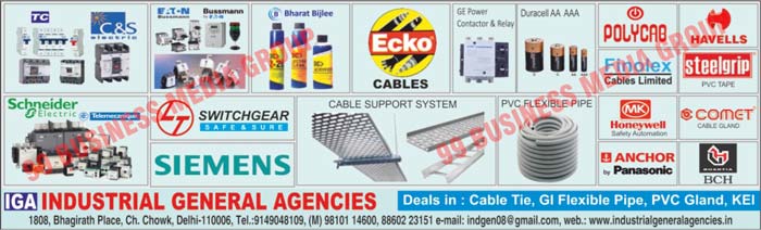 Cable Glands, Cable Trays, Relays, M SEAL Cable Jointing Kits, Cable Jointing Kits, PVC Tapes, PLA Relays, Power Capacitors, Solder Wires, AE Meters, Cable Ties, Marking Ferrule, Copper Cable Lugs, Aluminium Cable Lugs, Crimping Sockets, Thimbles, All Safety Products, Safety Jackets, Safety Masks, Safety Shoes, Safety Helmets, White Boards, PVC Spirals, Current Transformers, Potential Transformers, Crimping Tools,Spiral, Pvc Tapes, Pla Relays, Ac Meter, Heat Shrink Sleeves, Bath Fittings, Bathroom Fittings, Wires, Cables, DC 2-26 Acry Form Lectra Clean