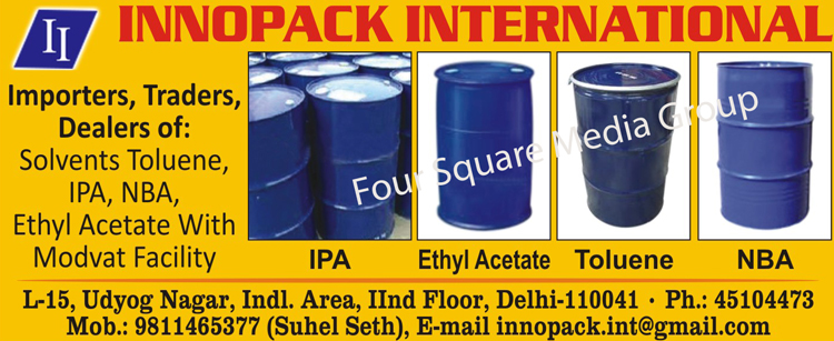 Solvent Toluenes, IPA, NBA, Ethyl Accetate