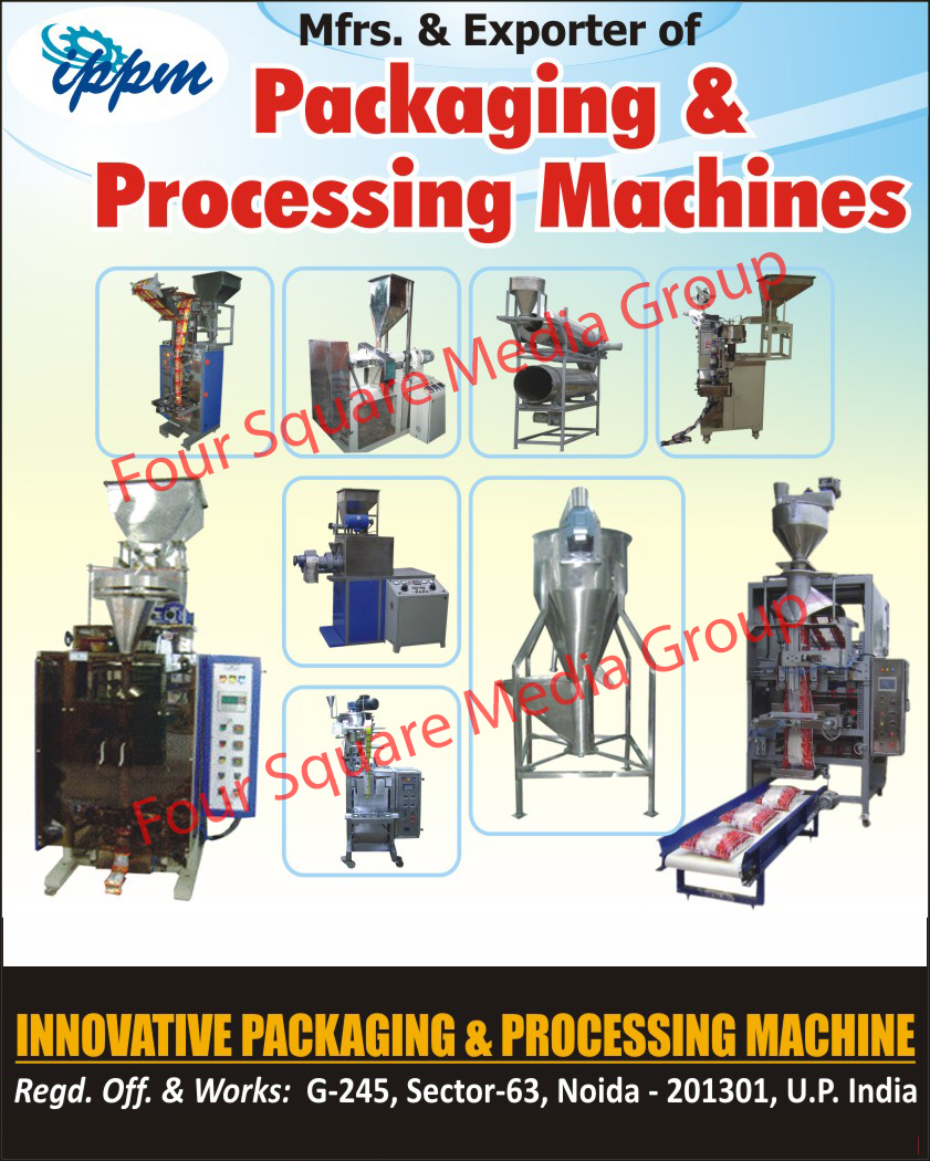 Packaging Machines, Food Processing Machines,Liquid Form Fill Seal Machine, Form Fill Seal Machine, Pneumatic Form Fill Seal Machine, Vertical Form Fill Machines, Seal Machines, Multi Track Seal Machine, Bag Making Machine, Horizontal Seal Machines, Preform Pouch Making Machine, Semi Automatic Vacuum, Nitrogen Flushing Sealing Machine, Rewinding Machine, Doctoring Machine, Semi Automatic Liquid Filling Machine