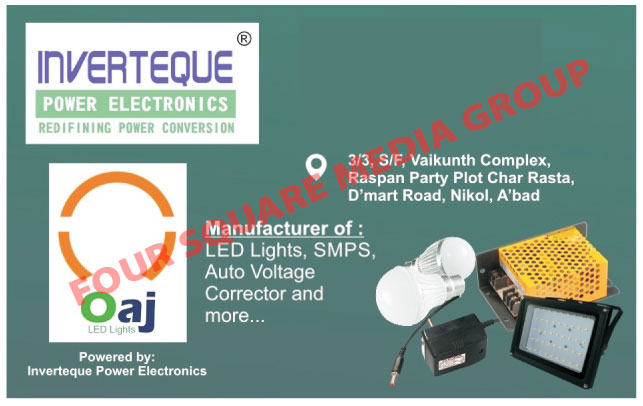 Led Lights, Led Bulbs, Led Street Lights, Led Flood Lights, CCTV SMPS, Auto Voltage Correctors, Adapters, SMPS Battery Chargers, SMPS Power Supply