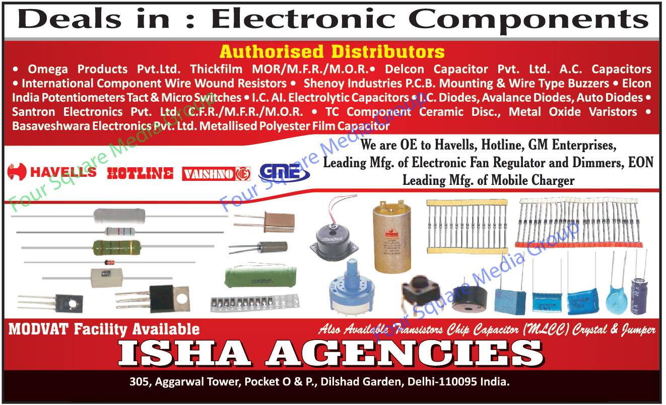 Electronic Fan Regulators, Electronic Fan Dimmers, Mobile Chargers, AC Capacitors, Wire Wound Resistors, Printed Circuit Board Mounting, Wire Type Buzzers, Micro Switches, IC Diodes, Integrated Circuit Diodes, Avalanche Diodes, Automotive Diodes, TC Component Ceramic Disc, Metal Oxide Varistors, Metallised Polyester Film Capacitors, Integrated Circuit Capacitors,Electronic Components, Capacitor, PCB Mounting, Wire Buzzers, Resistor, IC Capacitors, Avalance Diodes, Regulator, Dimmer, Diodes, Capacitors, Transistors, Chip Capacitor