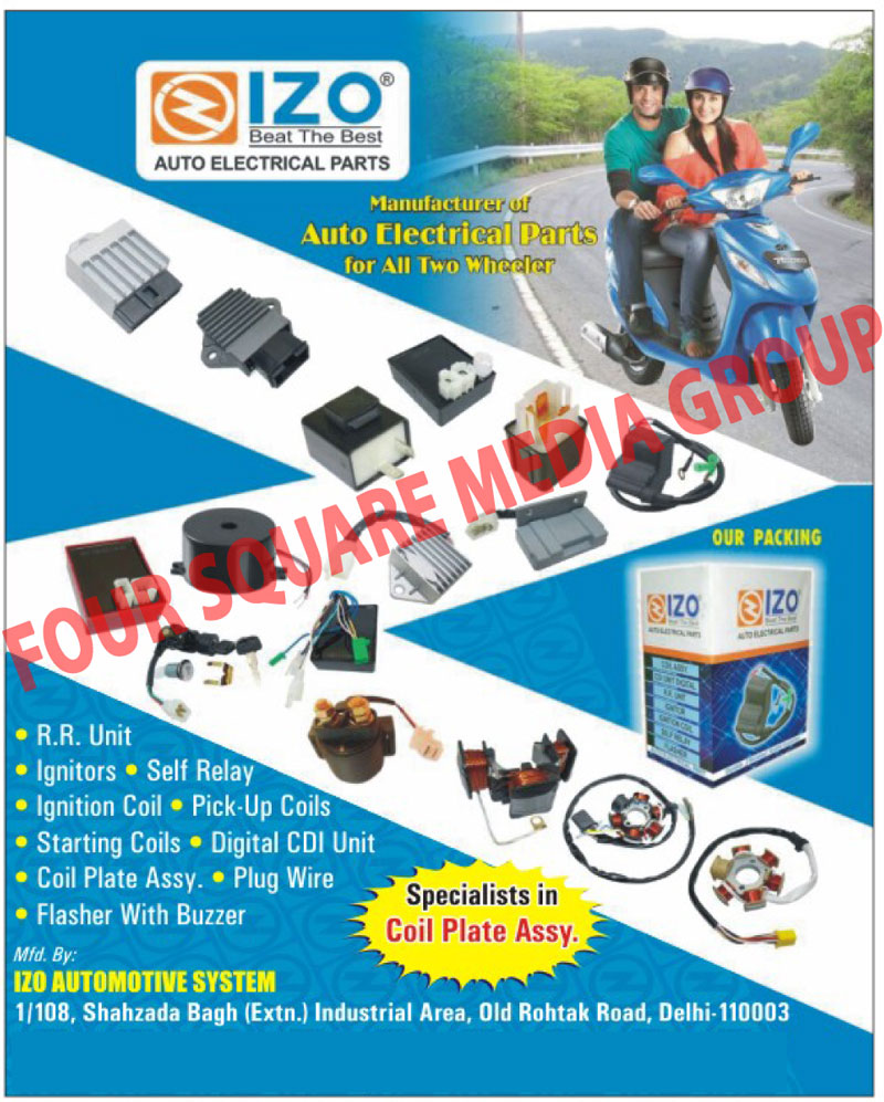 Automotive Electric Parts, Two Wheeler Electric Parts, Automotive Coil Accessories, Automotive Plug Wires, Automotive Starting Coils, Automotive Pick Up Coils, Automotive Flashers, Automotive Buzzers, Automotive Ignition Coils, Automotive Self Relays, Automotive RR Units, Automotive Digital Cdi Units