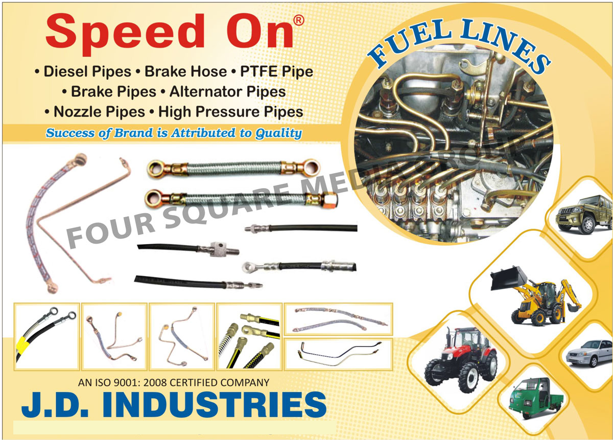 Diesel Pipes, Brake Hoses, PTFE Pipes, Brake Pipes, Alternator Pipes, Nozzle Pipes, High Pressure Pipes