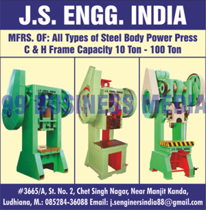 Steel Body C Frame Power Presses, Steel Body H Frame Power Presses