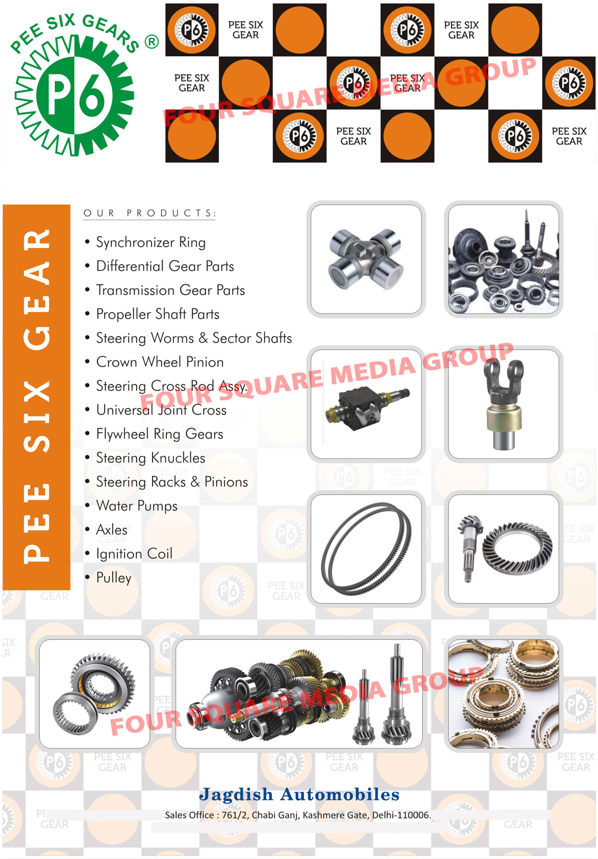 Synchronizer Rings, Differential Gear Parts, Transmission Gear Parts, Propeller Shaft Parts, Steering Worms, Sector Shafts, Crown Wheel Pinions, Steering Cross Rod Assembly, Steering Cross Rod Assemblies, Universal Joint Crosses, Flywheel Ring Gears, Steering Knuckles, Steering Racks, Pinions, Water Pumps, Axles, Ignition Coils, Pulleys