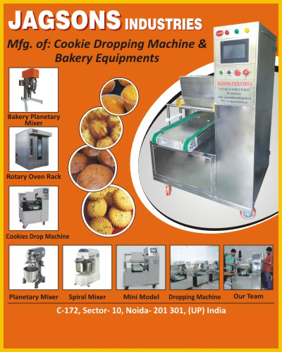 Cookie Dropping Machines, Bakery Equipments, Bakery Planetary Mixers, Rotary Oven Racks, Spiral Mixers