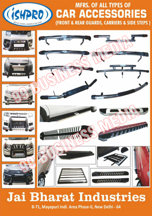 Car Accessories, Car Front Guards, Rear Guards, Carriers Steps, Side Steps