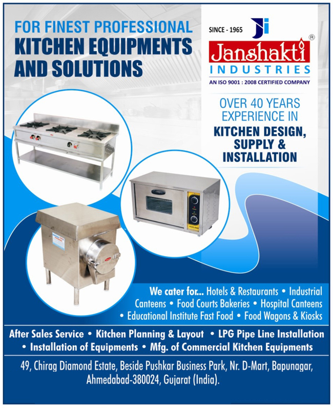 Pizza Ovens, Sandwich Griller, Salamanders, Deep Fryers, Food Warmers, Chocolate Warmers, Chapati Plate, Two Burner Gas Range, Display Counter, Baine Marie, Dhosa Plate, Wet Grinder, Gas Cooking Range, Chinese Gas Range, Roomali Roti At Gas Burner, Gas Pipeline Fitting, Potato Piller, Dough Kneader, Sink Unit, Pre Preparation Equipments, Cooking Equipments, Service Equipments, Cold Equipments, Catering Equipments, Barbeque, Kitchen Equipments, Kitchen Equipment Designing Services, Kitchen Equipment Supplying Services, Kitchen Equipment Installation Services