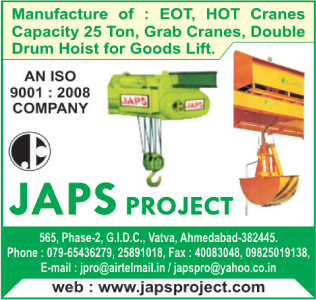 EOT Cranes, HOT Cranes, Grab Cranes, Double Drum Hoists, Goods Lifts,Cranes