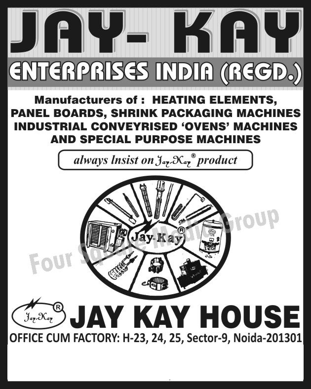 Heating Elements, Panel Boards, Shrink Packaging Machines, Industrial Conveyorized Oven Machines, Special Purpose Machines