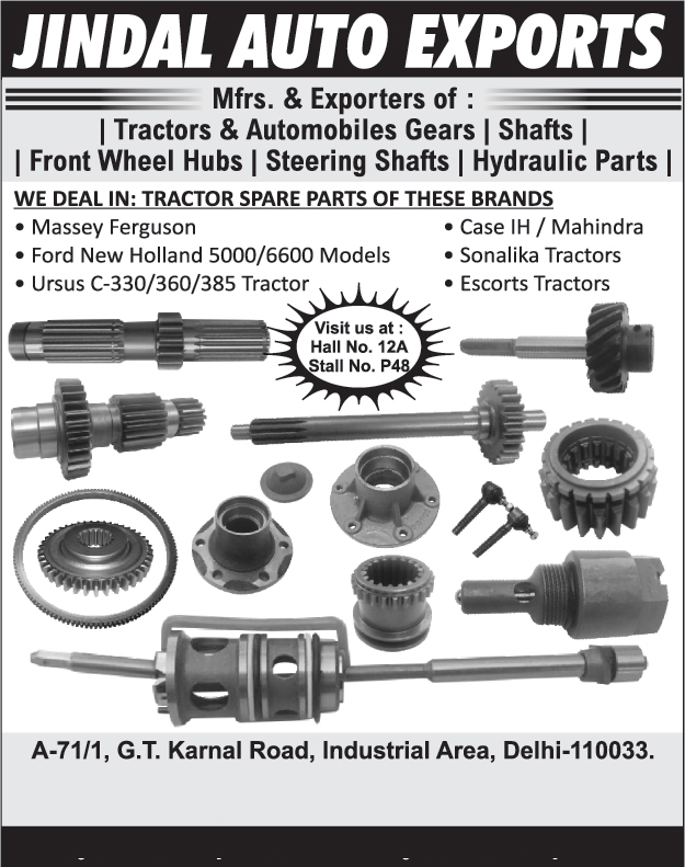 Tractor Gears, Automotive Gears, Shafts, Front Wheel Hubs, Steering Shafts, Hydraulic Parts, Tractor Spare Parts,Fasteners, Nuts, Bolts, SS Rod