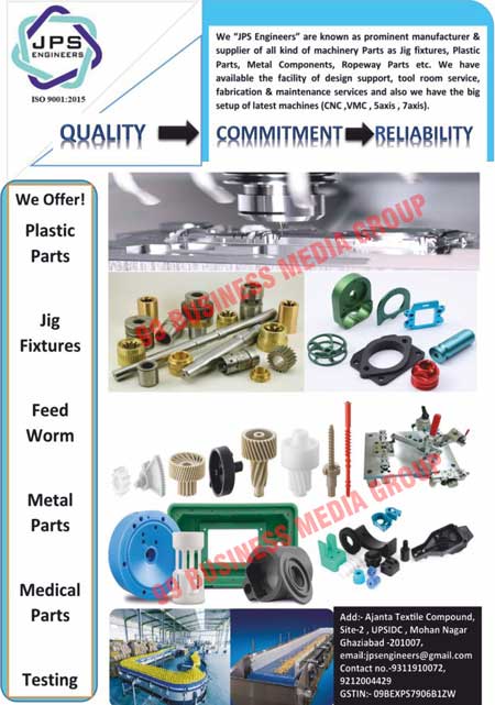 Plastic Parts, Jig Fixtures, Feed Worms, Metal Parts, Medical Parts, Testings