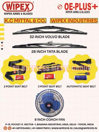 Wiper Arms, Wiper Blades, 32 Inch Volvo Blades, 28 Inch Volvo Blades, 2 Point Seat Belts, 3 Point Seat Belts, Automatic Seat Belts, 8 Inch Coach Fans