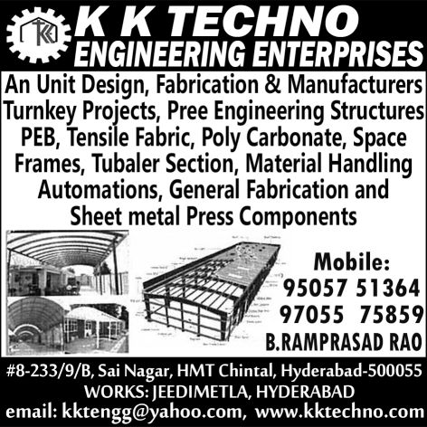 Pre Engineering Structures, Pre Engineering Buildings, Tensile Fabric Structures, Poly Carbonate Structures, Space Frames, Tubaler Sections, Material Handling Automations, General Fabrications, Sheet Metal Press Components