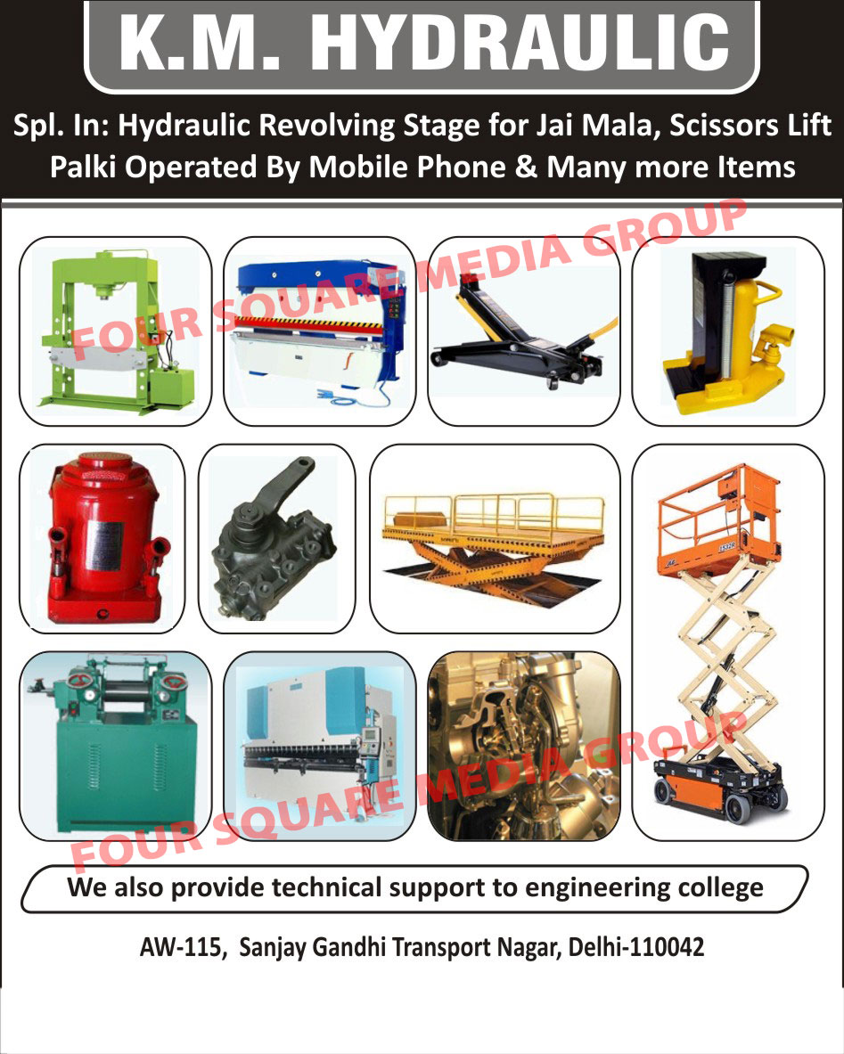 Hydraulic Revolving Stages, Scissor Lifts, Mobile Operated Palki