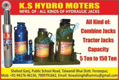 Hydraulic Jacks, Bottle Jacks, Combine Jacks, Tractor Jacks