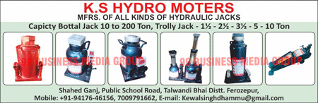 Hydraulic Jacks, Bottle Jacks