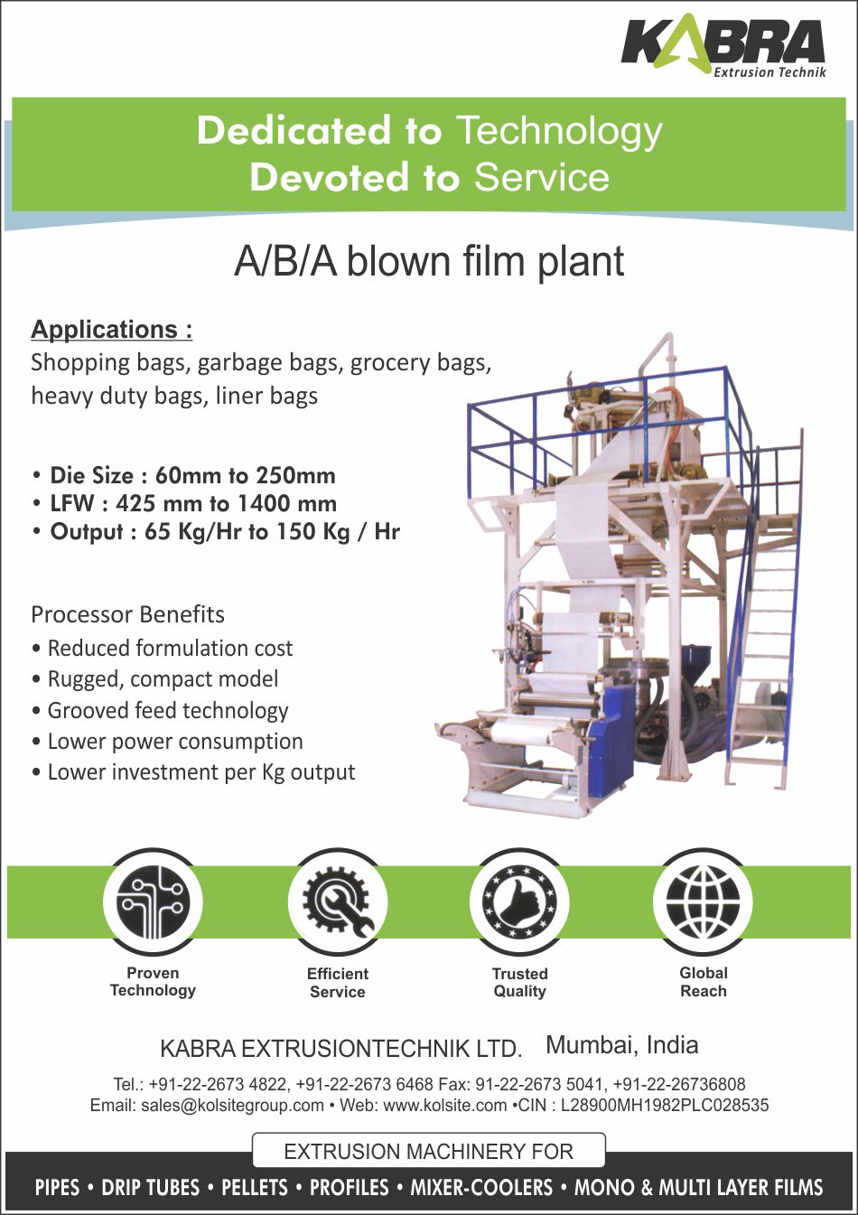 ABA Blown Film Plant, A-B-A Blown Film Plant