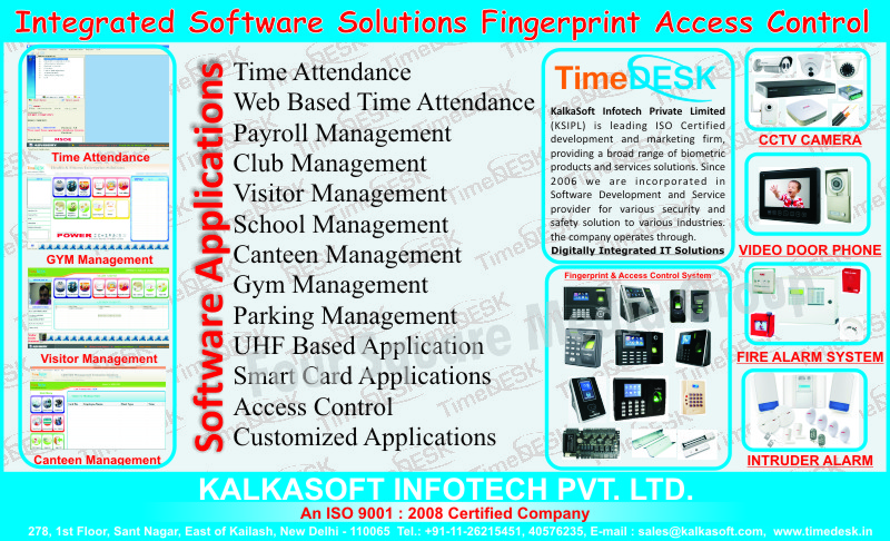 Fingerprint Access Control Systems, CCTV Cameras, Video Door Phones, Fire Alarm Systems, Intruder Alarms, Biometric Products, Time Attendance Software, Payrol Management Software, Club Management Software, Visitor Management Software, School Management Software, Canteen Management Software, Gym Management Software, UHF Baased Application Software, Smart Card Application Software, Access Control Software, Customized Software, Fire Safety Products