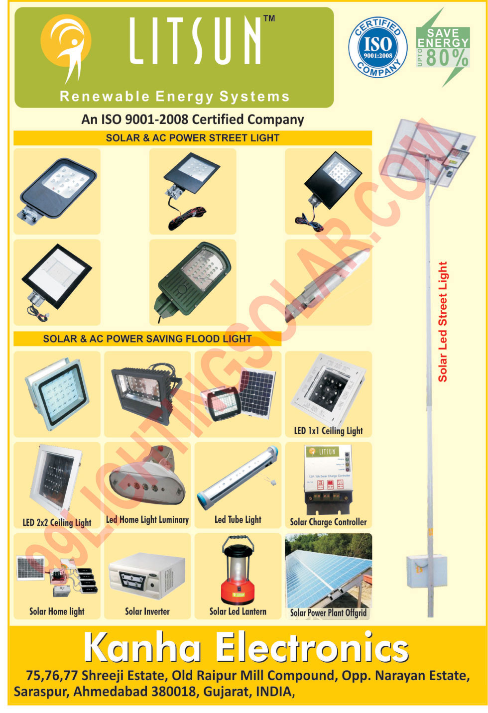 Renewable Energy Systems, Solar Street Lights, Ac Power Saving Street Lights, Solar LED Street Lights, Solar Flood Lights, Ac Power Saving Floor Lights, Solar Charge Controllers, Solar Home Lights, Solar Inverters, Solar Led Lanterns, Solar Power Plant Offgrid, Led Lights, Led Ceiling Lights, Led Tube Lights, Led Home Light Luminary, Solar Power Street Lights, AC Power Street Lights, Led Bulbs, Led Ceiling Lights