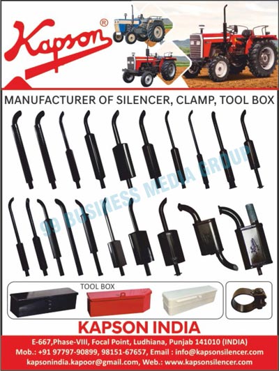 Agricultural Implement Parts, Tractor Silencers, Tractor Clamps, Tractor Tool Boxes