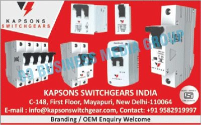 Switches, Single Pole MCBs, Four Pole MCBs, 
Double Pole MCBs, Isolator Switches