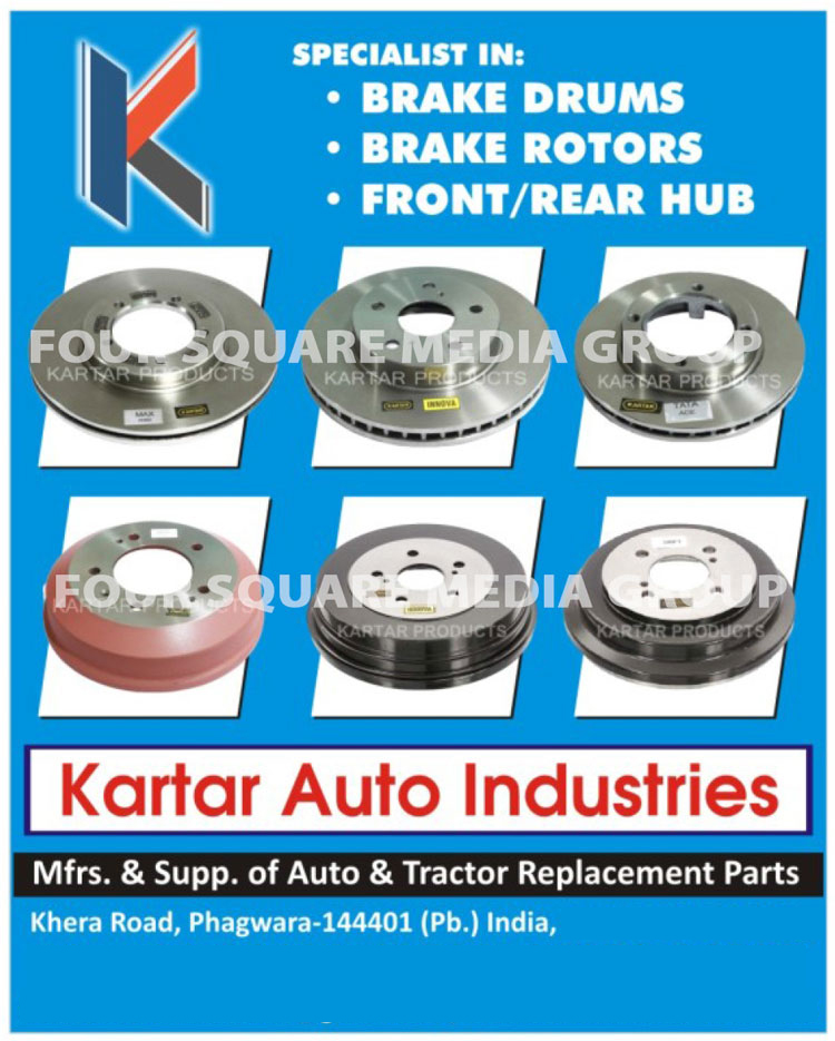 Automotive Spare Parts, Brake Drums, Brake Rotors, Front Hubs, Rear Hubs, Automotive Replacement Parts, Tractor Replacement Parts