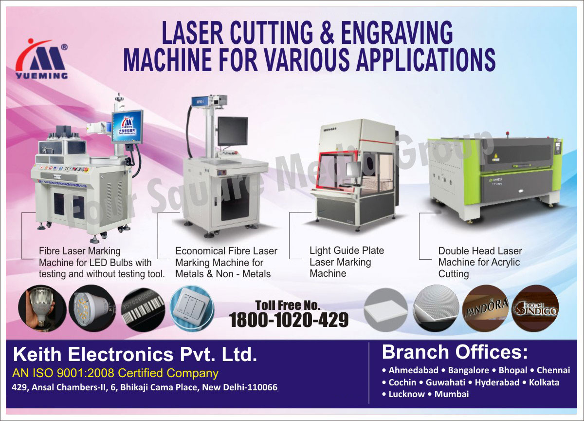 Laser Cutting Machines, Engraving Machines, Metal Fibre Laser Marking Machines, Metal Fiber Laser Marking Machines, Non Metal Fibre Laser Marking Machines, Non Metal Fiber Laser Marking Machines, Light Guide Plate Laser Marking Machines, Acrylic Cutting Double Head Laser Machines, Led Light Industry Machines, Led Bulb Fibre Laser Marking Machines, Led Bulb Fiber Laser Marking Machines