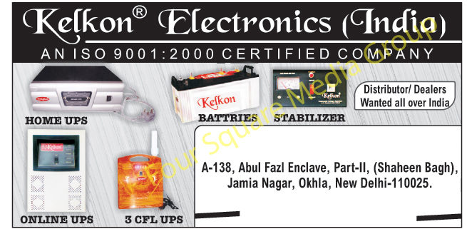 Electronic Equipments, Batteries, Online UPS, Stabilizers, CFL UPS, Home UPS, Inverters