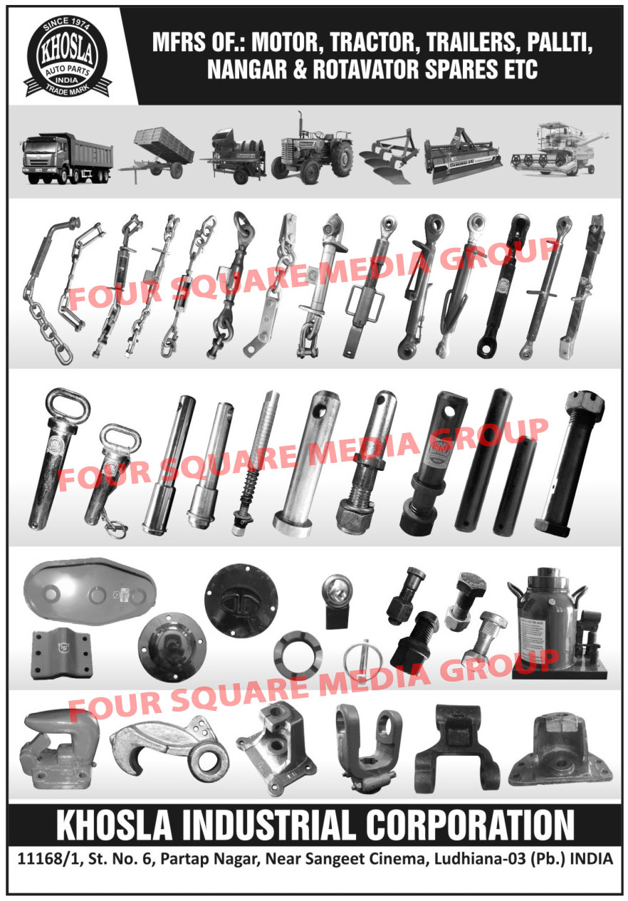 Motor Spare Parts, Tractor Spare Parts, Trailer Spare Parts, Pallti Spare Parts, Nangar Spare Parts, Rotavator Spare Parts