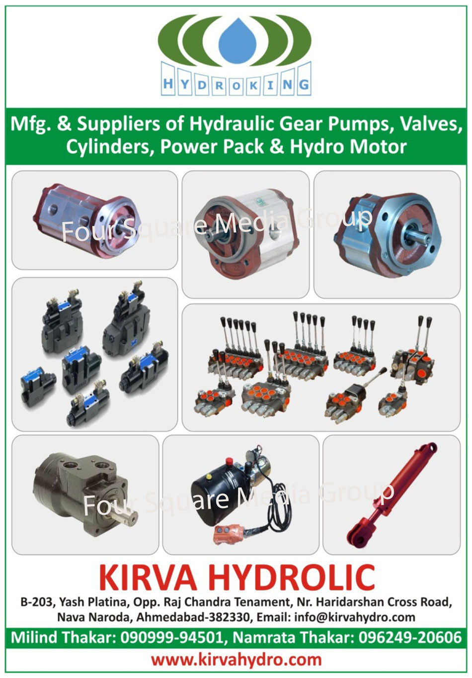 Hydraulic Gear Pumps, Hydraulic Valves, Hydraulic Cylinders, Hydraulic Power Packs, Hydraulic Hydro Motors