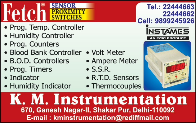 Volt Meters, Ampere Meters, RTD Sensors, Thermocouples, Humidity Indicators, Indicators, Programming Timers, BOD Controllers, Programming Counters, Temperature Controllers, Blood Bank Controllers,Humidity Controller, Timers, Sensors