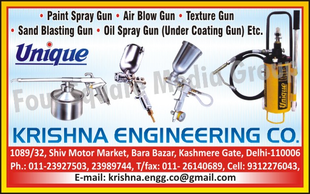 Paint Spray Guns, Air Blow Guns, Sand Blasting Guns, Oil Spray Guns, Under Coating Guns, Texture Guns