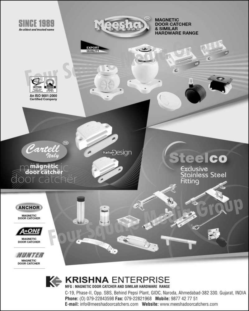 Magnetic Door Catchers, Stainless Steel Door Fittings