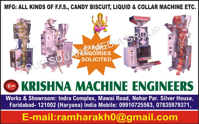 FFS, Form Fill Seal Machines, Candy Biscuit Machines, Liquid Machines, Collar Machines